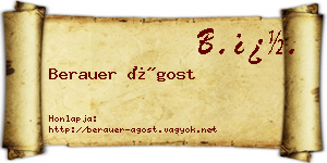Berauer Ágost névjegykártya